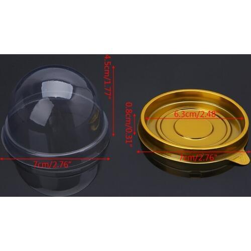 50g Round Moon Cake Trays Mooncake Packaging Box Container Holder 50 Pcs K1MF