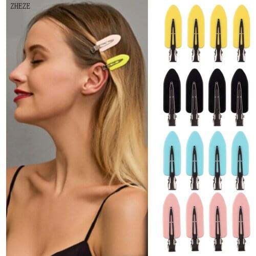 8Pcs 2021Trendy Seamless No Bend Barrettes No Mark Pin Curl Clip Makeup No Crease Hair Styling Bang Clips