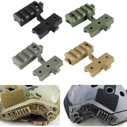 Tactical Helmet Accessory Helmet Side Track Scope Mount Picartiny Rails Wing-Loc Adapter for Night Vision Flashlight Equipment