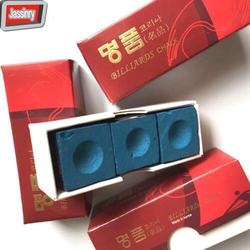 Free shipping Pool Billiards Snooker chalks Accessories Original Ballteck Korea 3pcs Billiard Cue Chalks Blue color high quality