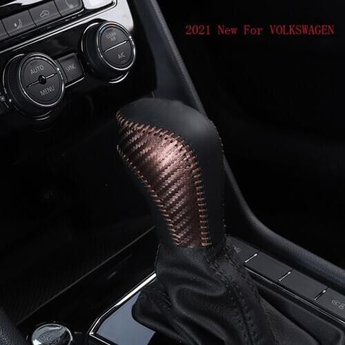 2021 New For VOLKSWAGEN Tharu Tiguan Gear Head Covers Interior Styling High Quality Leather Shift Knob Accessories