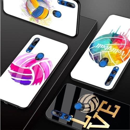 Volleyball Painted Tempered Glass Phone Case For Huawei honor 8X 9 10i 20i 20Lite 20Pro 30 Pro Cover Shell