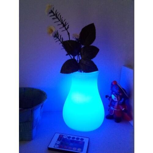 D7.5*D12*H15cm Illuminated Modern Planter Vase LED Flower Pots Decorative Light Lamp Landscape for Desk Garden Yard 100pcs/lot