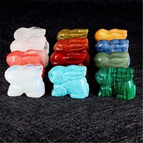 Druzy 12PC New Fashion Natural Crystal Semi-precious Gemstoness Animal Cute Rabbit Adornment Pendant Necklace Jewelry Making