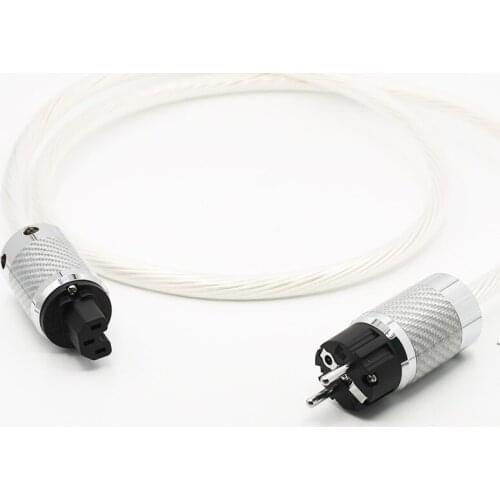 Hi-End 5NOCC Silver Plated Hifi Audio Power Cable hifi power cord cable for DVD CD AMP