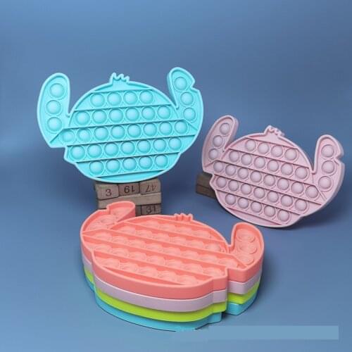 Push Pop Bubble Sensory Stitch Shape Fidget Toy Squishy Anti-Stress Adult Kids Special Autism Needs Stress Relief Silicone Toy