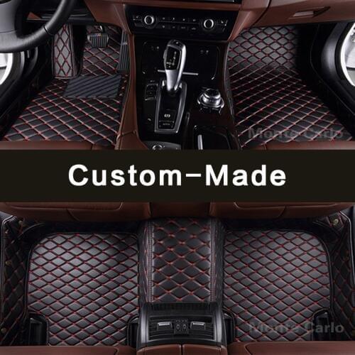 Customized car floor mats for Nissan GT-R GTR R35 high quality luxury all cover leather car styling anti slip rugs carpets liner