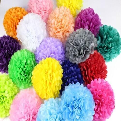 Hot sale 10pcs/lot 20cm Handmade pom poms Wedding Paper Flowers Ball Pom Poms For Wedding & Home Baby Shower Decoration supplies