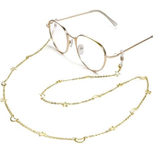 Fashion Metal Hollow Xingyue Glasses Chain Mask Bead Holder Reading Glasses Frame Accessories
