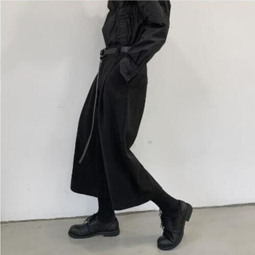 Mens pants spring/summer yamamoto style black loose casual wide-leg pants mens shorts street hip-hop Gothic straight pants