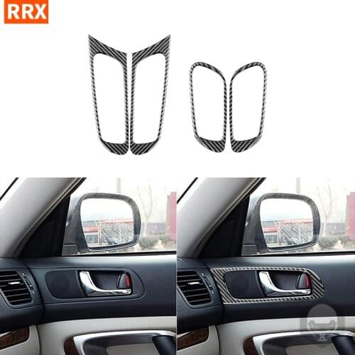 For Subaru Legacy/Outback 2005-2009 Carbon Fiber Stickers Door Handle Panel Covers Car Interior Styling Decoration Accessories