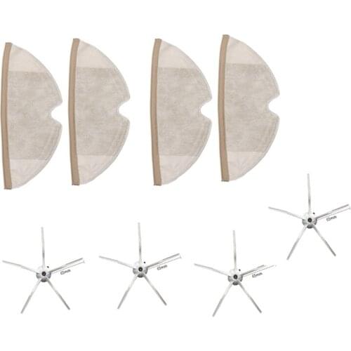 Mop Cloths/Side Brush for Xiaomi Roborock S50/S5Max/S6,Vacuum Cleaner Parts,Replacement Dry Wet Mop Cleaning Pad