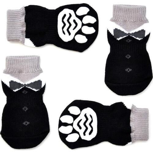 Anti-Slip Knit Dog Socks&Cat Socks with Rubber Reinforcement Anti-Slip Knit Dog Paw Protector&Cat Paw Protector for Indoor Wear