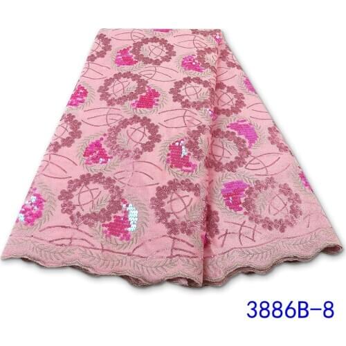 NI.AI African Lace Fabric 2021 High Quality Velvet Lace Fabric With Sequins French Tulle Lace Fabric For Party Dress XY3886B