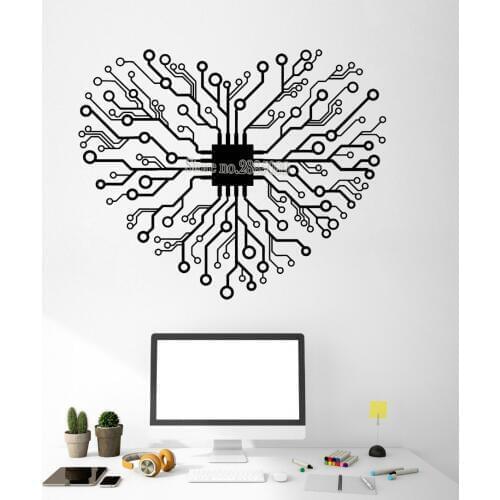 Newest Creative Vinyl Wall Stickers Chip Heart Living Room Home Decor Decal Murals Hall Wall Tattoo DIY Waterproof Poster LA440