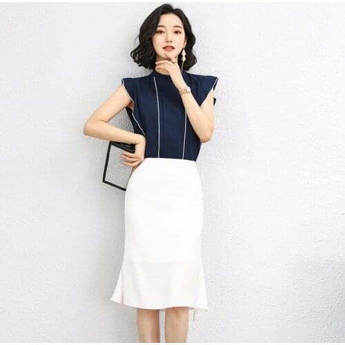 2020 Summer New Fashion Office Lady Pullover Blouse Skirt Set,OL Women Formal Clothing,Plus Size To XXXL