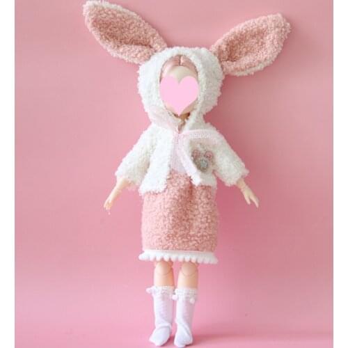 28cm Fat Doll Clothes Suit Rainbow 1/6 BJD Doll Accessories Rabbit Princess Doll Skirt Costume Dress Up Toys for Girl
