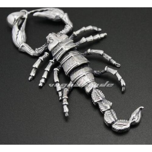 Huge & Heavy 925 Sterling Silver King Scorpion Mens Biker Rokcer Pendant 8C020