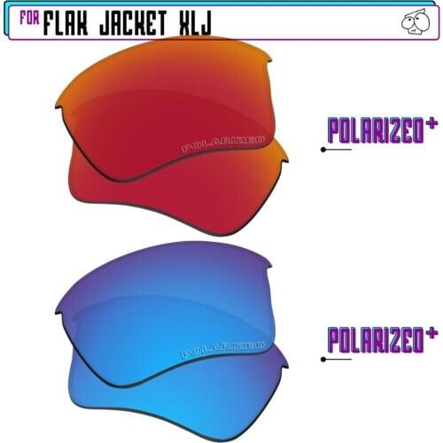 EZReplace Polarized Replacement Lenses for - Oakley Flak Jacket XLJ Sunglasses - BlueP Plus-RedP Plus