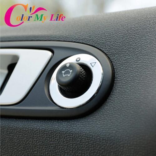 Color My Life Rear View Mirror Adjustment Trim Cover Rearview Mirror Sticker For Ford Fiesta Ecosport 2009 - 2017 Accessories