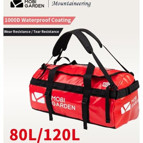 MOBI GARDEN 80L/120L Outdoor Camping Backpack Waterproof 1000D Mesh Cloth Fabric Bag Large Capacity Multi-function Climbing