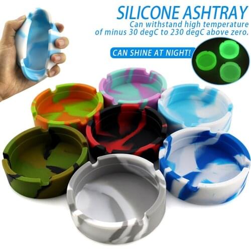 Silicone Ashtray Home Party Bar Decoration Ash Holder for Gift Cigarette Smoking Accessory Portable Anti-scalding Home Ashtray