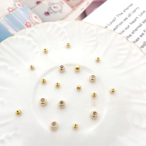 Copper-plated real gold silicone positioning beads, gold spacer beads, fixed beads, non-slip adjustment beads
