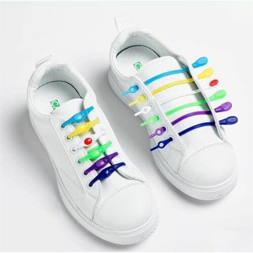 12pcs/pack Lazy Silicone Shoelaces Round Elastic Shoe Laces Special No Tie Rubber For Sneakers Fit Strap Shoe Lace Bootstrings