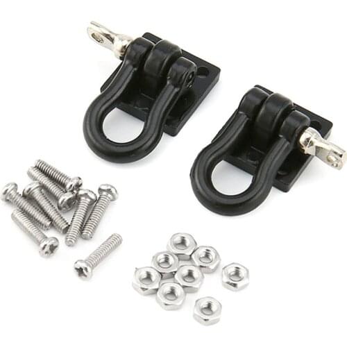 2pcs RC Car Metal Trailer Shackle Rescue Tow Hook For 1/10 RC Crawler Traxxas TRX4 Axial SCX10 90046 RC4WD D90 TF2 CC01