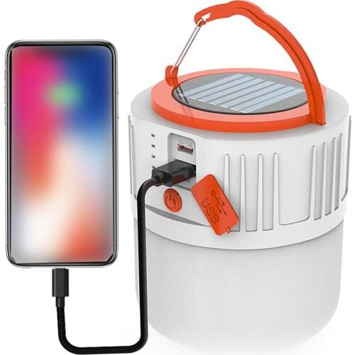 12W Solar Outdoor Light Portable Lantern USB Solar Power Mobile Light with 24pcs LED Lamp Beads for Camping Accidental Outage