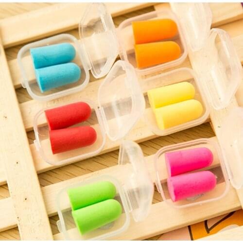1 Pairs Nice Ear Plugs Noise Reduction Anti Snore Soft Tapered Foam Earplugs Colorful For Study Travel Sleep Noise Prevention