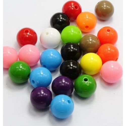 100 Mixed Bubblegum Color Acrylic Round Beads 10mm(3/8") Smooth Ball