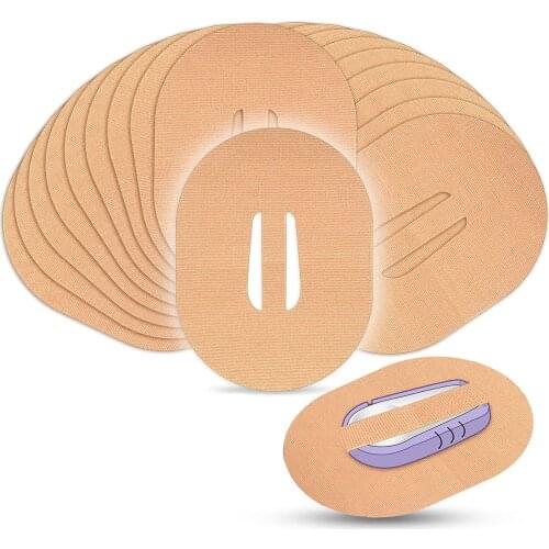 100 Pieces Adhesive Patches Compatible with Dexcom G6 Shower Waterproof Patch Pre-Cut Sweatproof Tape Continuous Glucose Beige