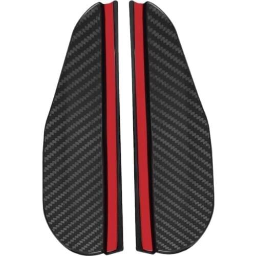 2Pcs Car Side Rear View Mirror Rain Eyebrow Visor Carbon Fiber Look Sun Shade Snow Guard Weather Shield Cover Auto Accessories