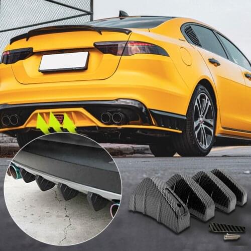 4 Pcs Universal Car Rear Bumper Lip Diffuser Shark Fin Style Car Back Bumper Spoiler Lip Splitter Car-Styling Auto Accessories