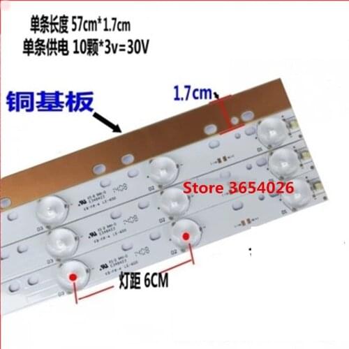 5piece/lot Universal LED Backlight Lamp LED Strip for 32'' TV Monitor 30V 10LEDs 57CM