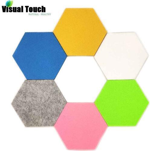 Visual Touch Multi Colors 6PCS Set Felt Fabric Hexagon Cup Mat Drink Coasters coffee Placemat Gift Table Decorations Christmas