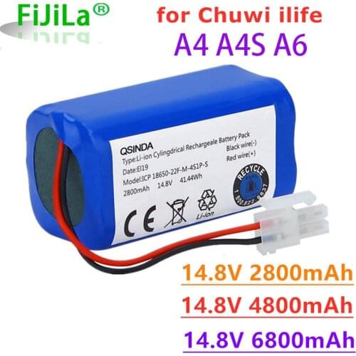 100% new Original Rechargeable Battery 14.8V 6800mAh robotic vacuum cleaner accessories parts for Chuwi ilife A4 A4s A6