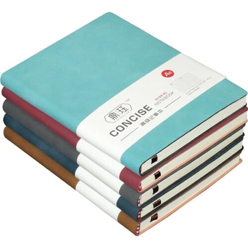 Business Notebook Custom Logo Sheepskin Leather A5 Notepad Diary Office Notebook