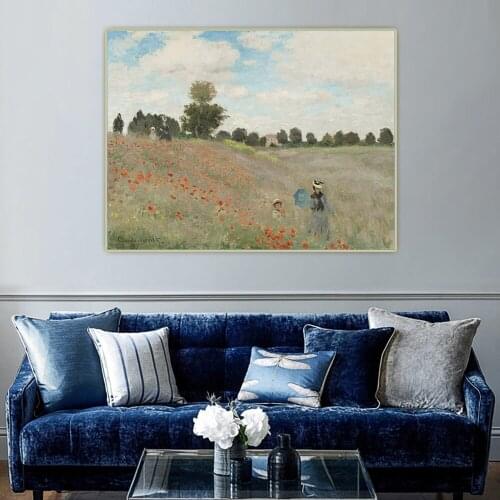 Citon Claude Monet《The Poppy Field near Argenteuil,1873》Canvas Oil Painting Art Picture Wall Background Decor Home Decoration