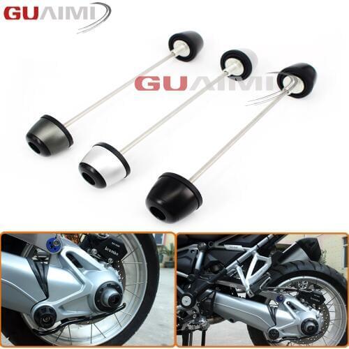 For BMW R1200GS LC 2013-2017 R1200 GS LC Adventure 2014-2017 Front Metal Axle Fork Wheel Protector Crash Sliders Cap Pad