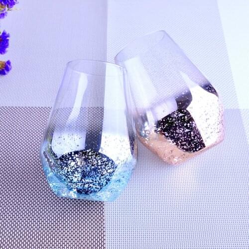 Coffee Milk Cup Galvanized Starry Sky Glass Gradient Starry Sky Transparent Water Cup New Whiskey Cup Shot Glasses Set