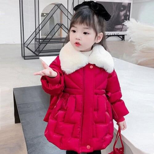 Girls Hooded Jackets Woolen Coats 2021 Winter Kids Outerwear Girl Warm Thick Zip Jacket Children Chirismas Clothing Outerwear