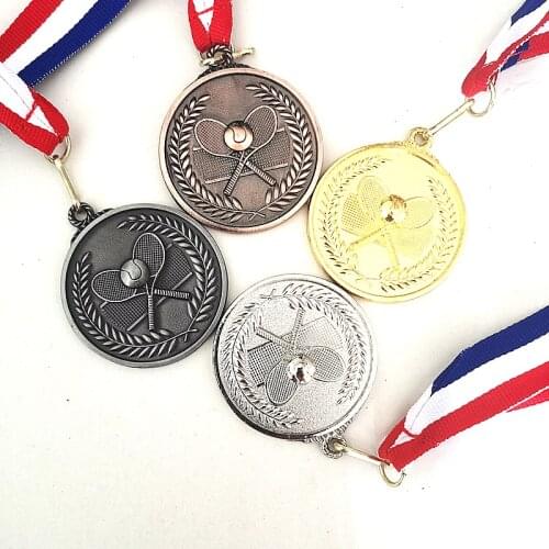 4 Color Tennis Match Medals Souvenir Fans Zinc Alloy Official Sport Match Adward The School Sports Meeting Medal Award5.0CM