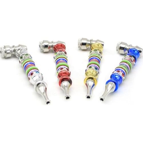 Metal Pipes Smoke Pipes Tobacco Mini Pipes Filters Cigar Smoking Pipe Herb Burner Bowl Cap Portable Cigarette Accessories