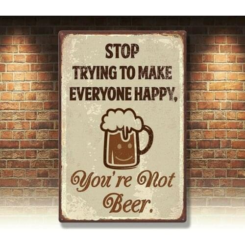 Metal Tin Sign beer theme humor sign for Bar Pub Home Vintage Retro Poster