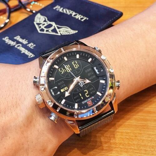 NAVIFORCE Mens Multifunction Chronograph Watch Fashion Military Digital Clock Quartz Business Wrist Watch Men Relogio Masculino