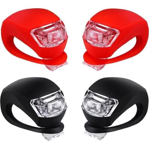 LED Silicone Bicycle Front Rear Light Set 3 Modes Waterproof MTB Mountain Road Bike Cycling Headlight Tail Warning Lamp
