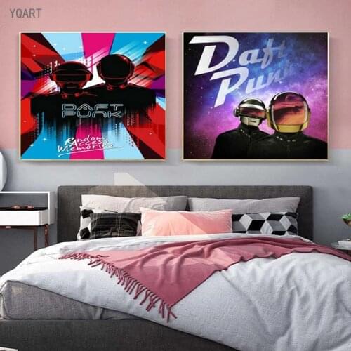 Daft Punk Canvas Posters Starboy Bangalter Art Rap Music Album Star Poster Prints Canvas Wall Picture for Home Living Room Decor
