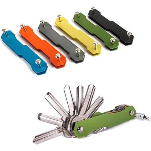 Portable Smart Keychain Key Holder Storage Clip Hard Aluminum Folder Outdoor Camping Tactical Key Organizer EDC Pocket Tool